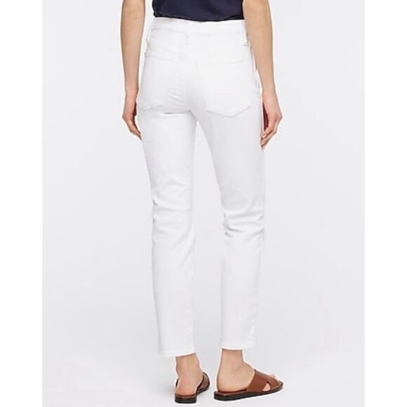 J Crew Womens 25 TALL Jeans 10” Vintage Straight Leg Denim White Cropped $110 - Picture 2 of 10